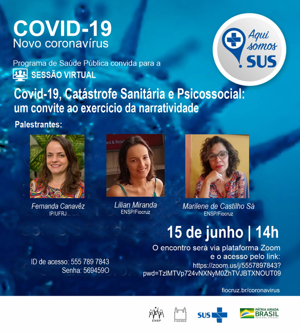 Sessão virtual debaterá catástrofe sanitária e psicossocial da Covid-19